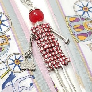 Set Of Skinny Tie Scarves With Keycharm